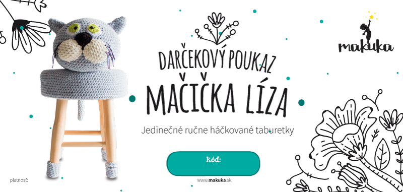 makuka - háčkovaná taburetka macicka liza