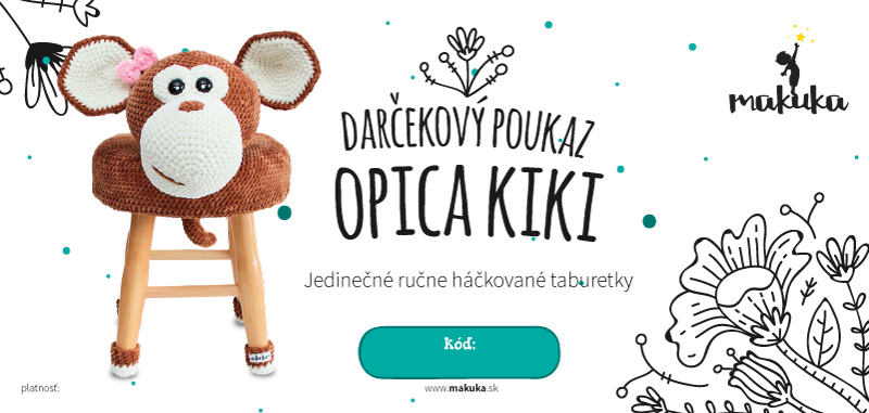 makuka - háčkovaná taburetka opica kiki