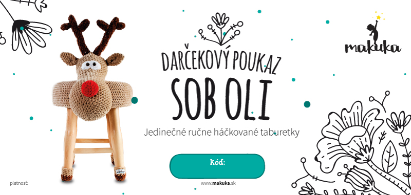 makuka - háčkovaná taburetka sob oli