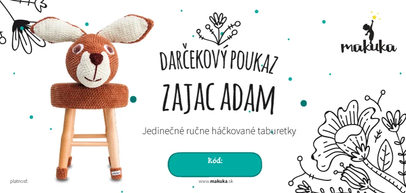 makuka - háčkovaná taburetka zajac adam