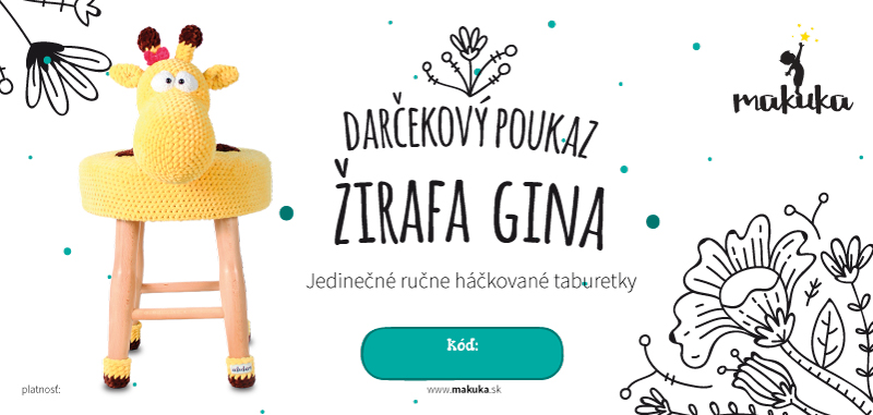 makuka - háčkovaná taburetka zirafa gina