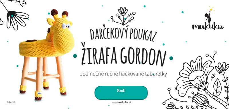 makuka - háčkovaná taburetka zirafa gordon